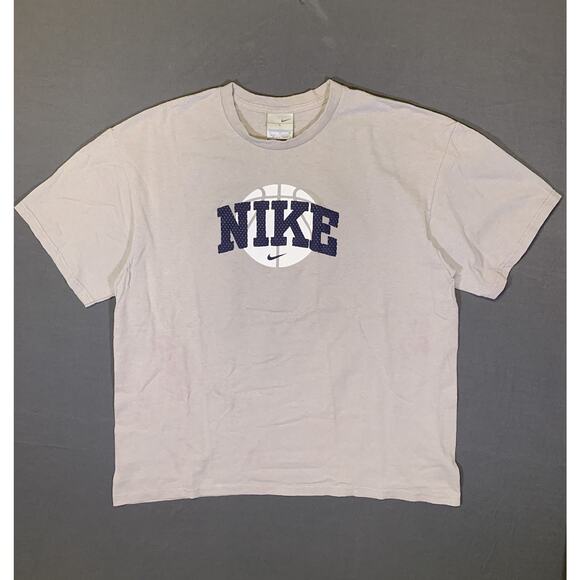 Y2K NIKE Basketball Graphic 3D Print Crewneck T-Shirt Gray Tag Large #12 - Picture 1 of 10